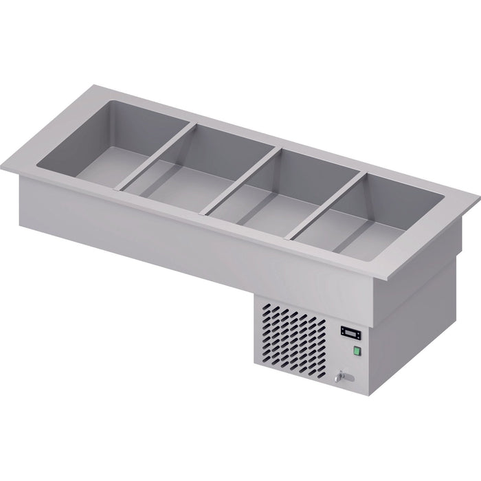 Stalgast - Kühlwanne "Drop-In" 4x GN1/1 1480x620x210 mm Edelstahlabdeckung - GastroDeals