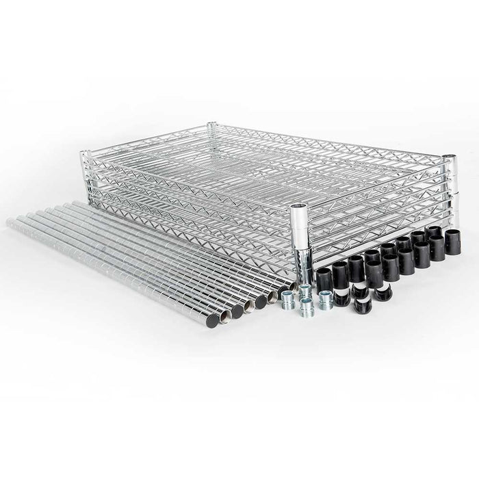Stalgast - Lagerregal aus verchromten Stahl, Abmessung 900x400x1800 mm (BxTxH) - GastroDeals