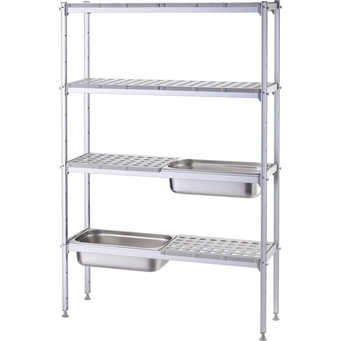 Stalgast - Lagerregal mit GN1/1 - Aufnahme 1120x360x180 mm (BxTxH) - GastroDeals
