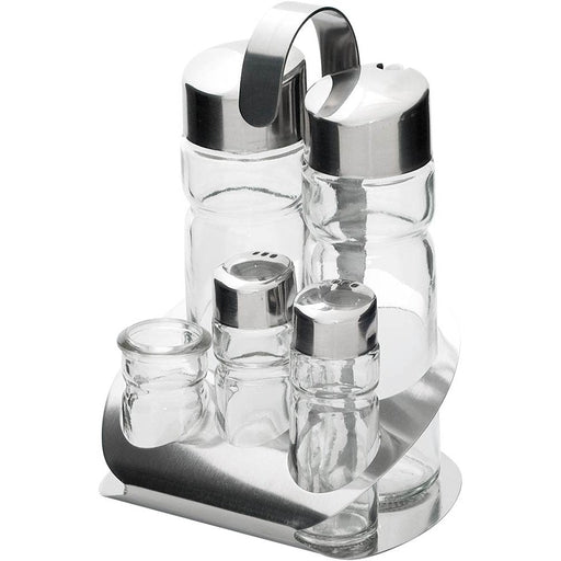 Stalgast - Menage 5-teilig, Salz/Pfeffer/Essig/Öl/Zahnstocher, Höhe 115 mm - GastroDeals