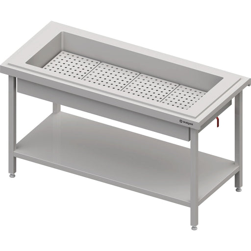 Stalgast - Neutralausgabe mit Eiswanne 4x GN1/1, 1570x750x880 mm, Edelstahlabdeckung - GastroDeals