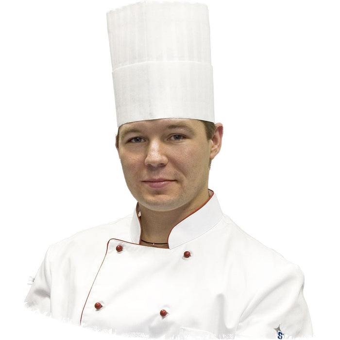 Stalgast - Nino Cucino Kochmütze, weiß, plissiert, 100% Vliesstoff, H. 20 cm - GastroDeals