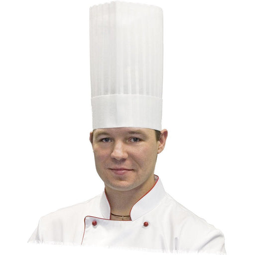 Stalgast - Nino Cucino Kochmütze, weiß, plissiert, 100% Vliesstoff, H. 25 cm - GastroDeals