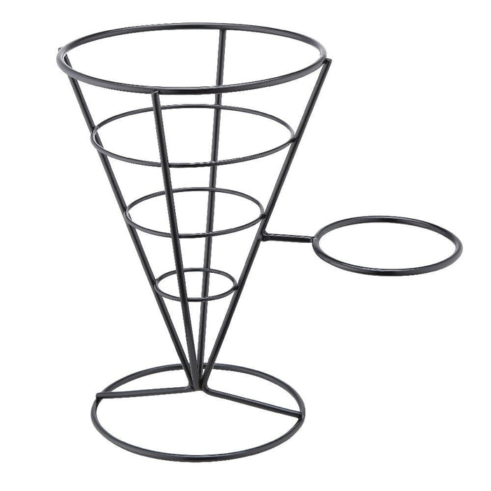 Stalgast - Pommestütenständer schwarz mit Halterung für Dip-Schale, 220 x 145 x 215 mm (BxTxH) - GastroDeals