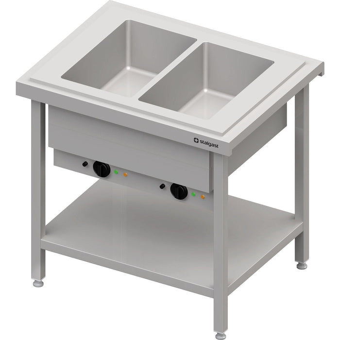 Stalgast - Warmausgabe mit Bain-Marie 2x GN1/1 Einzelbecken, 920x750x880, Granitabdeckung "Standard G1" - GastroDeals