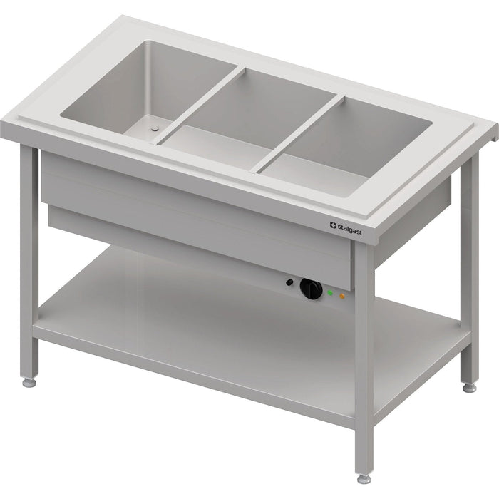 Stalgast - Warmausgabe mit einem Bain-Marie-Becken 3x GN1/1, 1245x750x880, Granitabdeckung "Standard G1" - GastroDeals