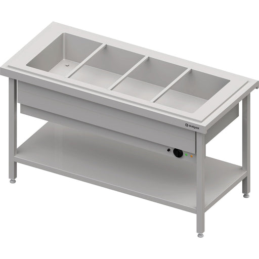 Stalgast - Warmausgabe mit einem Bain-Marie-Becken 4x GN1/1, 1570x750x880, Granitabdeckung "Standard G1" - GastroDeals