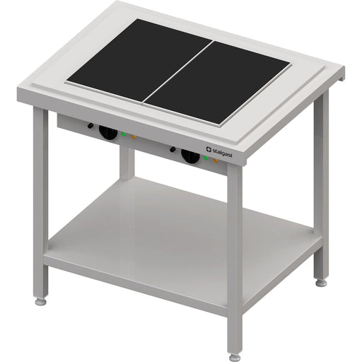 Stalgast - Warmausgabe mit einer Glaskeramik-Wärmeplatte 2x GN1/1, 920x750x880, Edelstahlabdeckung - GastroDeals