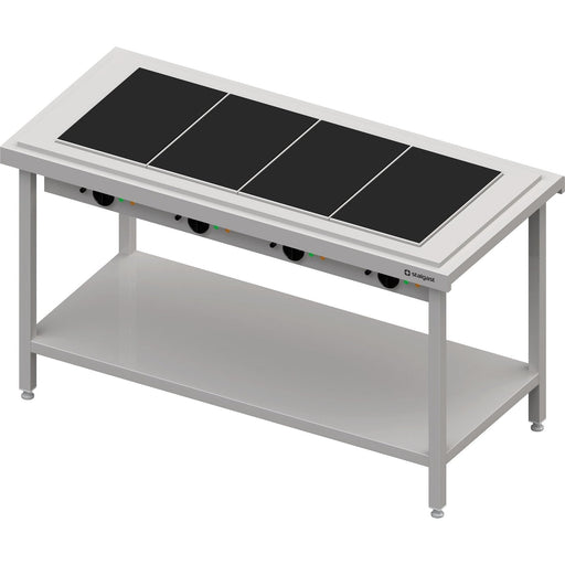 Stalgast - Warmausgabe mit einer Glaskeramik-Wärmeplatte 4x GN1/1, 1570x750x880, Granitabdeckung "Standard G1" - GastroDeals