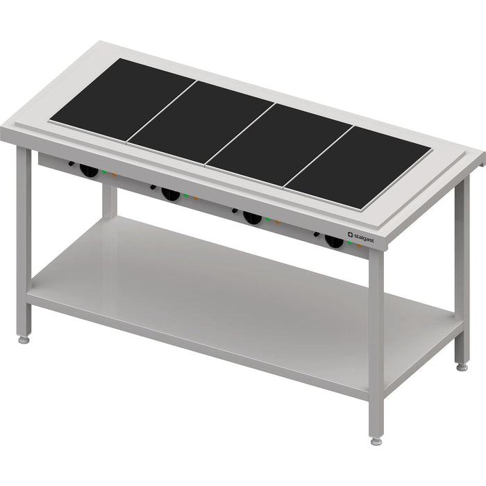 Stalgast - Warmausgabe mit einer Glaskeramik-Wärmeplatte 4x GN1/1, 1570x750x880, Granitabdeckung "Standard G1" - GastroDeals