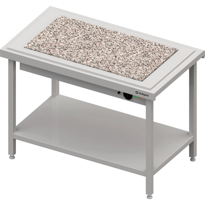 Stalgast - Warmausgabe mit einer Wärmeplatte aus Granit 4x GN1/1, 1570x750x880, Granitabdeckung "Standard G1" - GastroDeals