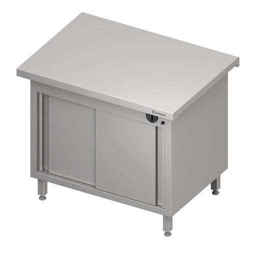 Stalgast - Wärmeschrank "Free Flow" mit Schiebetüren 1000x750x880 mm Edelstahlarbeitsplatte - GastroDeals