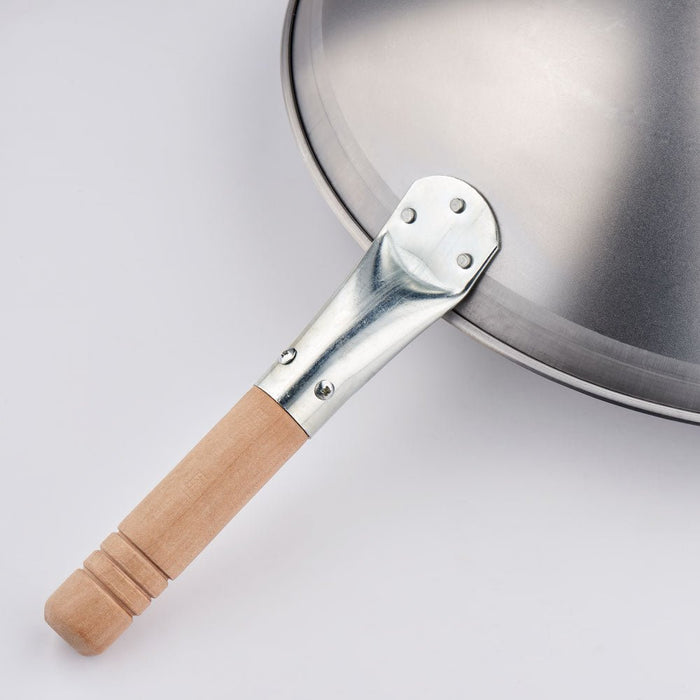 Stalgast - Wok-Pfanne gebürsteter Edelstahl, Grifflänge 200 mm - GastroDeals