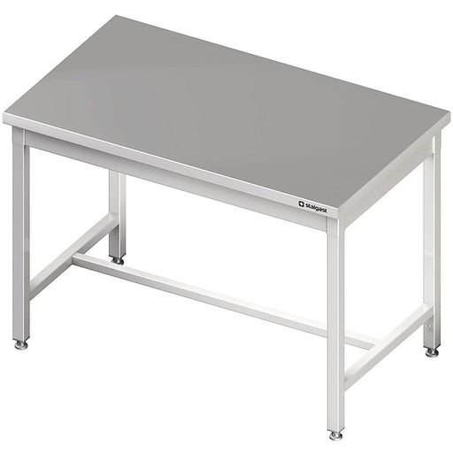 Stalgast - Zentralarbeitstisch mit mittiger Strebe, 1200x800x850 mm, ohne Aufkantung, verschweißt - GastroDeals