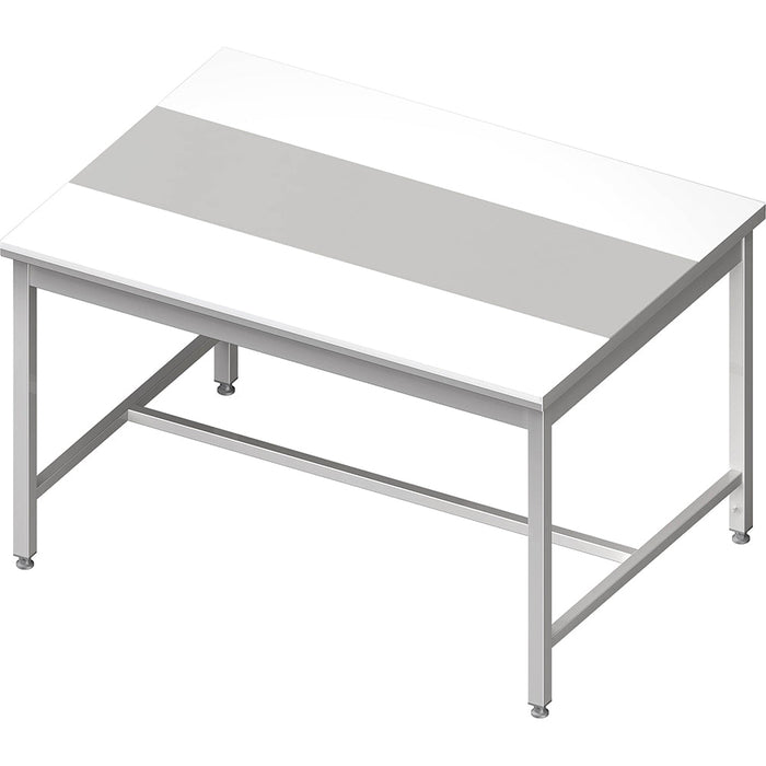Stalgast - Zentralarbeitstisch mit mittiger Strebe, 1700x1400x850 mm, mit zweiseitiger PE-Schneideplatte, ohne Aufkantung, verschweißt - GastroDeals