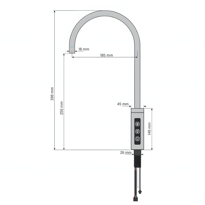 W.E. Blaschitz - 3-Wege-C-Touch-Armatur geeignet f. Sodawasser+Wasser mit LED Bel. - GastroDeals