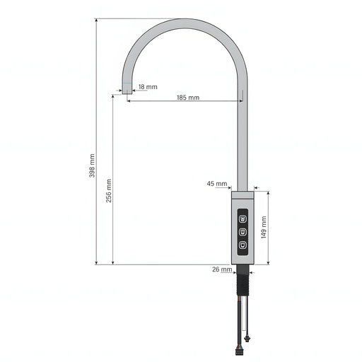 W.E. Blaschitz - 3-Wege-U-Touch-Armatur geeignet f. Sodawasser+Wasser mit LED Bel. - GastroDeals