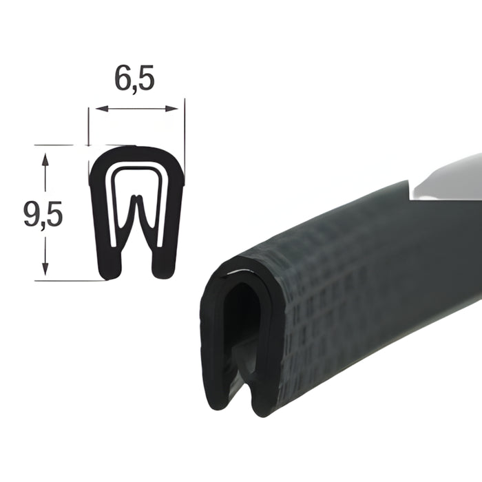 W.E. Blaschitz - Kantenschutz schwarz Weich PVC Klemmbereich 1-2 mm / 9,5x6,5 mm - GastroDeals
