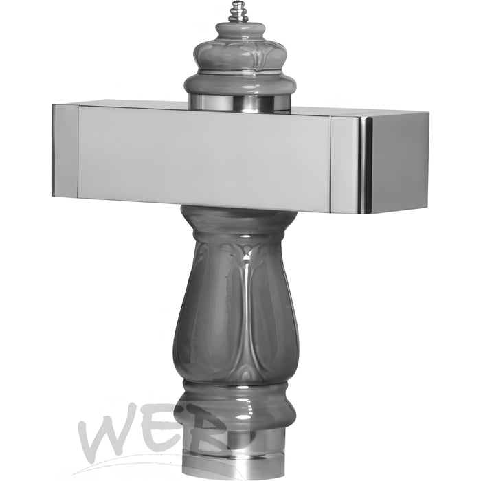 W.E. Blaschitz - Keramik "Barock" mit Edelstahl-Balken 505mm, blau, ungebohrt - GastroDeals