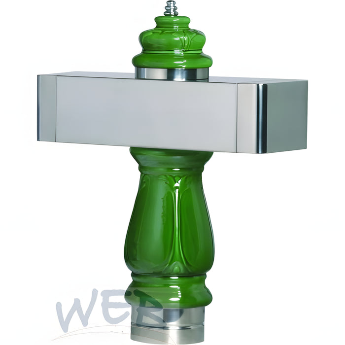 W.E. Blaschitz - Keramik "Barock" mit Edelstahl-Balken 645mm, grün, ungebohrt - GastroDeals