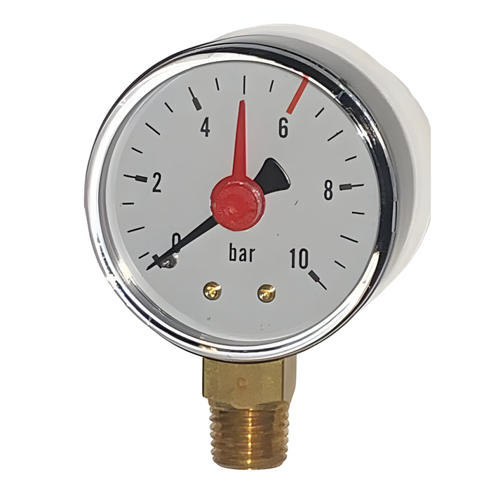 W.E. Blaschitz - Manometer 1/4" / d 50 / 0-10bar / roter Strich bei 6 bar - GastroDeals
