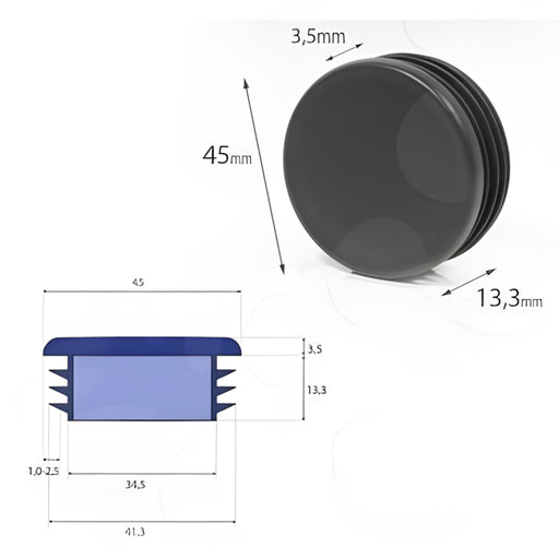 W.E. Blaschitz - Rundstopfen 45mm GRAU - GastroDeals